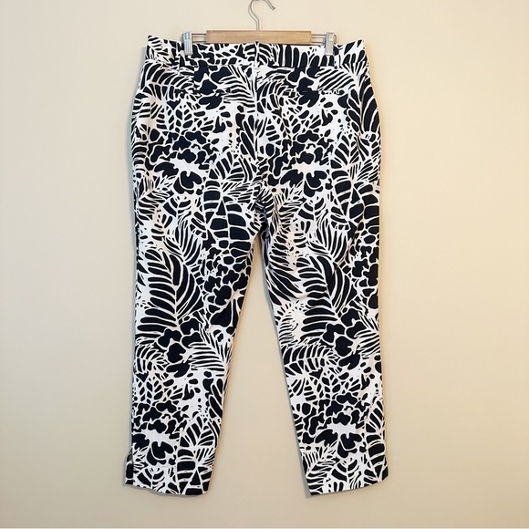 Talbots Hampshire Black White Print Pants - Size 16 - Picture 2 of 13